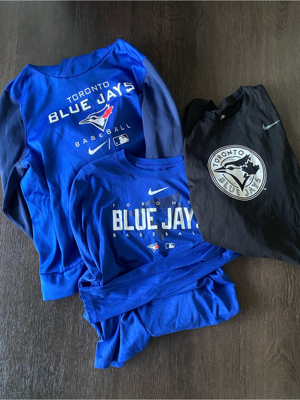 Nike Toronto Blue Jays Sweatshirt, Long Sleeve & Tee Bundle - Blue & Black
